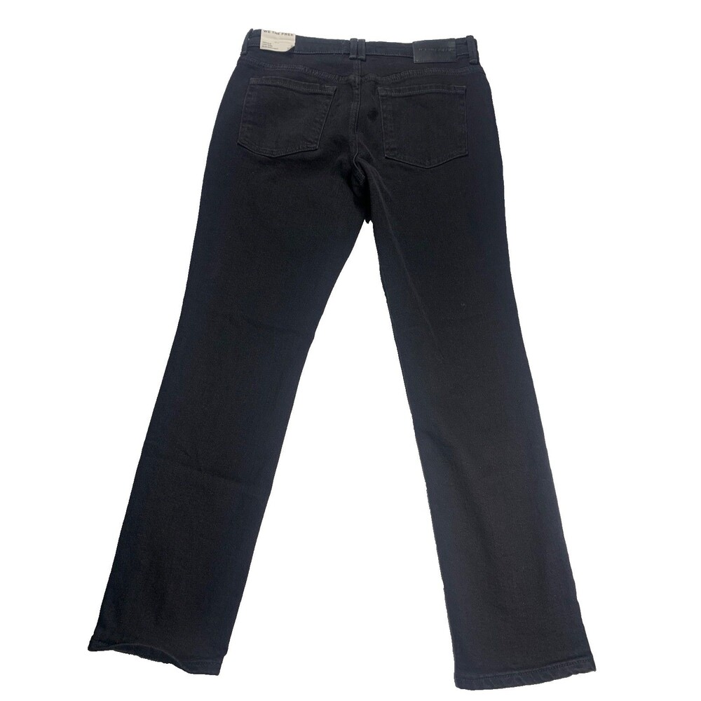 Free People We The Free Oracle Jeans 27 Black Low Rise Slim Straight Denim NWT - Picture 3 of 9